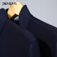 Camiseta César Camiseta de manga larga Soporte de cremallera a rayas Hombres Casco Casual y de mediana edad KS9226 Deep Blue 185/100a