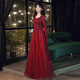 Seidler Pregnant Women's Toast Wear for Brides Coming Home Fairy Long Sleeve Red Dress Can Wear Engagement Wedding Clothes Small Evening Dress for Women Burgundy 3XL