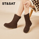 Bottes de neige du samedi pour femmes plus velours épaissis d'hiver Nouveaux bottes courtes décontractées extérieures
