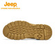 Jeep吉普男靴轻便户外秋冬季高帮马丁靴男女情侣款防滑加绒徒步登山鞋 驼色（女款-运动码）单层 37
