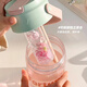 Jetshunxing Summer Water Cup for Women Ins Straw Cup para estudiantes con té de alto valor y separación de agua Copa de té para trabajadores de oficina para hombres Control de belleza Color polvo [con mango de separación de té] 689 ml de taza + calcomanía 3D