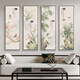 Manyu Qingsi Plum, Orchid, Bamboo and Chrysanthemum Living Room Decoration Painting Quadruple Tea Room Hanging Painting New Chinese Restaurant Sofa Background Wall Painting Ink Painting CY402 Plum, Orchid, Bamboo and Chrysanthemum 40*120cm*4 pieces Gold frame + shiny silver cloth