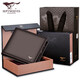 Sieben Wolves Herren Brieftasche Kurzes echtes Leder-Speisering-Schicht Cowide Multi-Card-Kartenbeutel Student Wallet Geburtstagsgeschenk für Freund Qian Brown Geschenkbox [offizieller Direktverkauf]