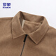 ROMON jacket men's autumn and winter lapel comfortable top business casual corduroy jacket men 2422 black thickened 3XL