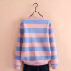 Sajiaowa children's clothing girls sweatshirt girls bottoming shirt autumn and winter thin thick long-sleeved T-shirt 2020 bow T-shirt medium and large children's versatile top four-color powder blue striped thin section 160 (recommended height is about 155cm)