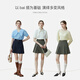 
Fan Silan 23FS12111 Academy style A-line skirt for women new summer high-waisted pleated skirt short skirt Navy blue XS