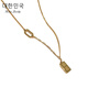 New Titanium Steel Rich Small Gold Bar Collier Fomen Femmes LETTRES DE BRIQUE GOLD SLIVENT