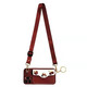 Lieehaen Apple Girl Mobile Case Crossbody Coin Wallet Cute Klein New Year's Wine Red Cartoon Mute Card Bag Sac Carte + Crossbody Lanyard - Klein 6,7 pouces - Exclusif pour Apple iPhone14Plus