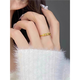 Liuwan water shell gold hollow four-leaf clover ring 999 pure gold women's 24K pure gold clover ring index finger ring live four-leaf clover ring gold-plated silver gold about 03g