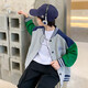 Zuoxi boys baseball uniform jacket autumn 2025 new children's spring and autumn jacket Korean version top trendy gray 150