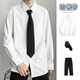 
XUANLAIYA (XUANLAIYA) white long-sleeved shirt men loose couple suit DK Korean style student graduation photo class suit casual shirt men white + tie XL