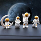 Cassegrain creative astronaut small ornaments desktop astronaut living room TV cabinet children's room layout home decoration furnishings bedside decompression decoration housewarming gift birthday gift silver 4-piece set