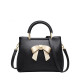 Golden Fox (FOXER) cowhide bag women's bag fashion shoulder bag women's light luxury bow handbag versatile trend crossbody women's bag black