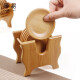 Fanyi Kungfu tea coaster holder, tea ceremony tea mat, tea set, saucer, wooden insulation mat, Zen solid wood bamboo coaster, bamboo classic square coaster, 4 pieces