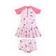 Oufanpu children's swimsuit female split skirt conservative girls swimwear swimsuit middle and large children junior high school students hot spring sun protection swimsuit skirt split swimsuit rose pink XL [recommended 105-120cm]