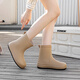Xili Internet celebrity fashion rain boots for women new mid-tube waterproof shoes plus velvet non-slip soft sole rain boots for adults lightweight rubber shoes Khaki 38 37-38 size
