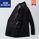 ROMON European blazer men's Korean version slim business casual simple fashion gold velvet handsome suit top black XL