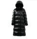 MARKYINXIANG Black Gold Down Jacket Women's 2025 New Winter White Duck Down High-end Fashion Long Over-Knee Thickened Hooded Jacket DH9276 Inman Black M (suitable for 90-120Jin[Jin equals 0.5 kg])