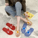 Dong Yixuan Summer Summer pour les femmes Home intérieur salle de bain Plastique Plastique non glissée à l'extérieur Crystal transparent Sandales de grande taille Sole pour femmes Bleu Sky Blue 38 Convient pour 37 pieds