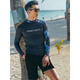 Youlie's new wetsuit men's split sunscreen long-sleeved swimsuit large size snorkeling suit quick-drying surfing jellyfish suit black gray black top M M recommended 110-125 Jin Jin equals 0.5 kg