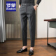ROMON black trousers spring and autumn business trousers formal wear men's casual nine-point pants Korean style small foot suit pants men K753 dark gray nine-point pants 32 size 65-69kg suitable