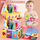 Kamilong Kinderpapierspielzeug 0-1-Jährige frühe Kindheitserziehung Babys unzerbrechliche Tissue-Box-Finger-Übungen grenzüberschreitende Babyspielzeug Elefant Lalale [English Color Box] Hellblau