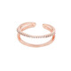 AJIDOU Birthday Ajidou Ring Double Ring Goddess Sweet Diamonds Finely Adjustable Open Ring Finger Birthday Gift for Women Rose Gold
