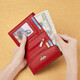 Williampolo Paul wallet female leather new ladies card bag short anti -theft brush small coin purse money clip fashion women's bag red leather