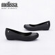 Melissa Spring and Summer Solid Color Fish Mouth Flat Sole Adult Women Single Shoes Jelly Shoes 32938 Black (01003) 36