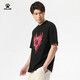 卡尔美（KELME） 圆领T恤男宽松夏季新款纯棉短袖休闲足球潮流文化衫 9224TX1056 黑色 M