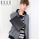 
ELLE HOMME men's handbag, large capacity, cowhide leather zipper, genuine leather wallet clutch EB788203301 black version, birthday gift for boyfriend