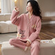 
Comfortable shirt for women, winter pure cotton long sleeves, autumn and winter warmth thin cotton air cotton mezzanine, women's warm home clothing MC15269 M (recommended 80-100 Jin [Jin equals 0.5 kg])