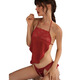 Guxie sexy lingerie, sexy pajamas, women's three-point palace cheongsam, adult products, open-flap, no-take-off thong, antique suspenders, uniform temptation set, pure bellyband 701, red bellyband + underwear, one size fits all, 80-150Jin Jin is equal to 0.5kg