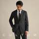 CULTUM worsted wool Neapolitan Italian suit suit men's formal wear no-iron wedding dress business suit three-piece suit dark gray three-piece trousers size can be remarked by yourself 185B /54B