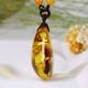 Carol amber beeswax pendant Baltic red leaf amber flower amber drop pendant necklace sweater chain one item one certificate A type / including chain about 16.67 grams / A1