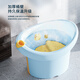 
Babyhood (babyhood) children's bathtub thickened bathtub [0-5 years old baby bathtub baby swimming bucket free bath stool 304 blue
