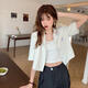 
LPOX jacket for summer women's thin style 2025 new internet celebrity street-fried design small short women's jacket suit white 684 models XL 115/135Jin [Jin equals 0.5 kg]
