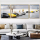 
XMSJ custom-made suitable for light luxury living room decoration painting sofa background wall mural painting Fulu landscape triptych painting atmospheric hj-3886-Financial Rebundle Suitable for 2-2.5 meters sofa 40*60E on both sides