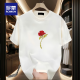 Romon kurzärmeligte T-Shirt für Männer und Frauen Paare tragen trendige runde Hals gedrucktes T-Shirt Cotton Einfach lose, vielseitig halbärmelig.