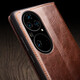 Qialino High-End Leder-Hülle geeignet für Huawei P50pro Mobiltelefon Hülle P50E Schutzhülle Full Cover Echtes Leder Anti-Fall-Fall-Männer und Frauen Huawei P50/50e Classic Brown