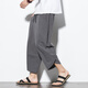 Budoorn Summer Color Color Coton and Line New Chinese Pantalon Men's Men's Large Taille Pantalon de lin décontracté en liberté Pantalon Crop Crop Pantal