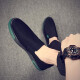 Monide Brand Men's Shoes Canvas Shoes New Products Men's New Lazy Trendy Casual Cloth Zapatos de un solo paso Z8821 Negro 39