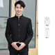 GOKU men's tunic suit Chinese style Tang suit men's suit suit teenagers Chinese style stand collar black jacket national trend tunic suit + black trousers 2XL recommended 135-150Jin Jin equals 0.5 kg