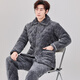 
Xuanduoqi pajamas men's three-layer thickened coral velvet cotton flannel warm home clothing set autumn and winter style C9903# black gray men [milk velvet] XL (125-145Jin [Jin equals 0.5 kg]) three-layer thickened
