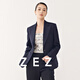 ZEZI linen wool blazer women's spring and autumn new one-button white suit light luxury high-end commuting slim ivory white M