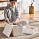 Bailu debris storage basket storage box student dormitory desktop plastic cosmetic storage box with lid kitchen finishing box low storage box (with lid)