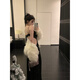 Hiver Black Shiny Suspenten Robe avec femme de style féminin Sexy Temperament Design Backless Niche Robe Black [Version 3888] S