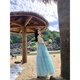 
YIOU Purple Mint Green V-neck Hanging Neck Sling Long Dress Summer Dopamine Seaside Vacation Fairy Skirt 9755 Picture Color M