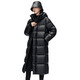 Markyinxiang schwarz golden long Männer und Frauen gleiche super dicke Jacke 2025 Winter Nordost-Down Jacke Korean Lose Kapuze-Jacke DH9276 Schwarz M 100-120jin [Jin gleich 0,5 kg]
