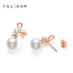 Xie Ruilin (TSL) 18K Gold Pearl Earrings Romantic Gift Knot Series Geometric Knot Rope Earrings Women's Gift BE429 Earrings